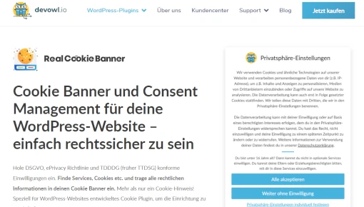 real cookie banner dsgvo